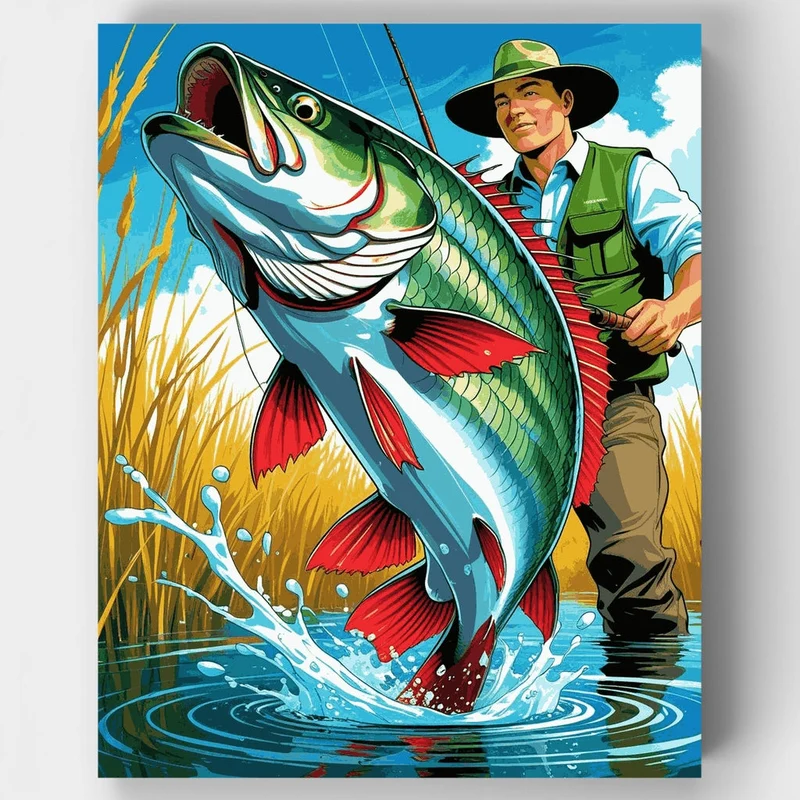 Bass Fishing Adventure - Paint by Numbers Kit
