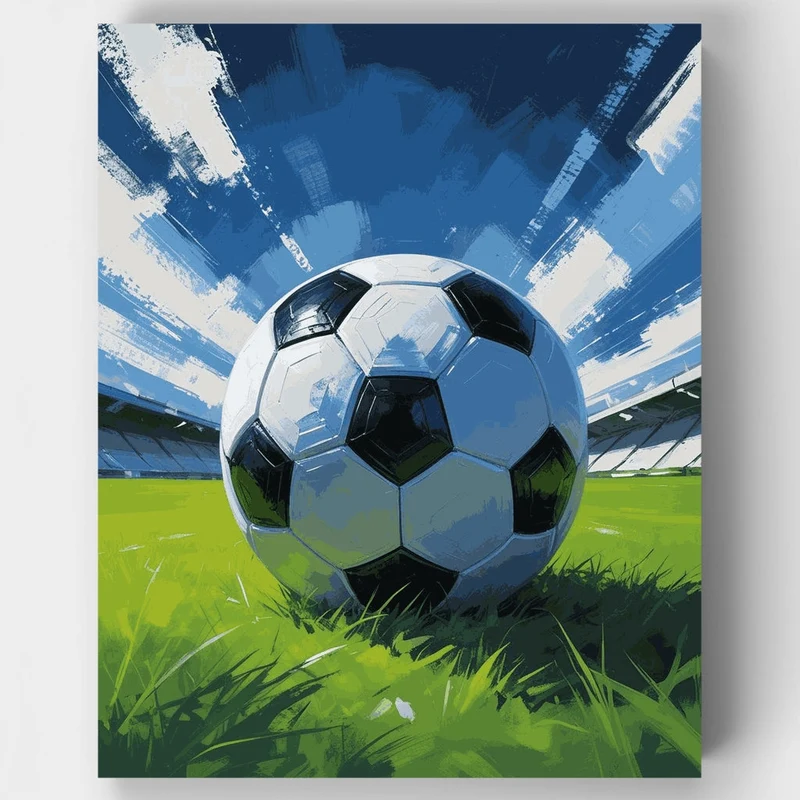 Soccer Ball on Field - Paint by Numbers Kit