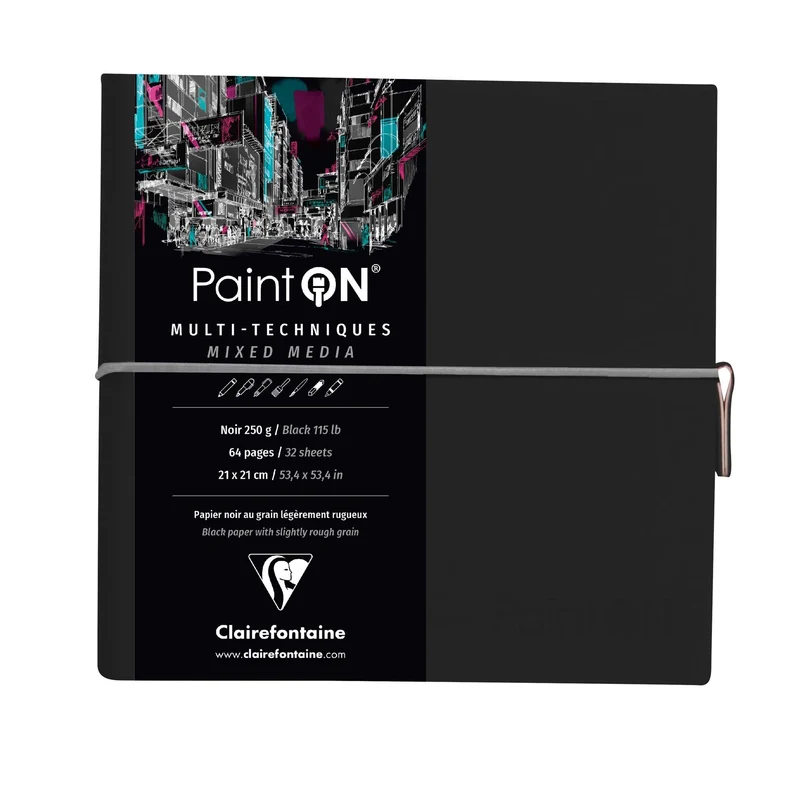 Μπλοκ χαρτιών CLAIREFONTAINE Paint'On 250 g/m² 19 x 19 cm - 32 φύλλα