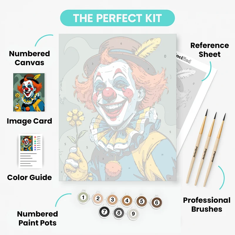 Cheerful Flower Clown - Paint by Numbers Kit