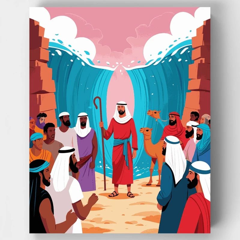 Moses Parting the Red Sea - Paint by Numbers Kit