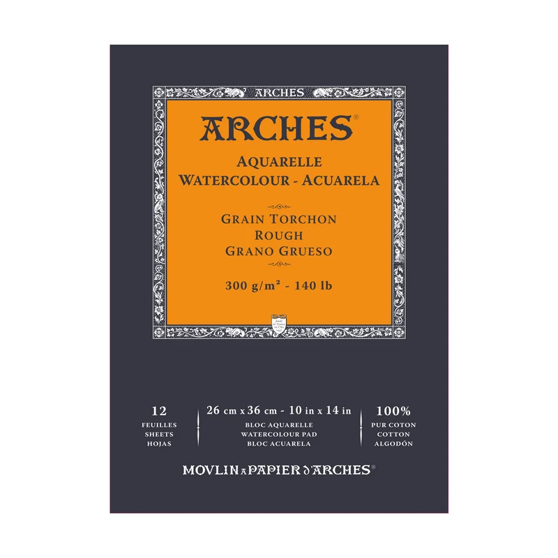 Μπλοκ ακουαρέλας ARCHES Aquarelle Rough φυσικό λευκό 300 g/m² – 12 φύλλα