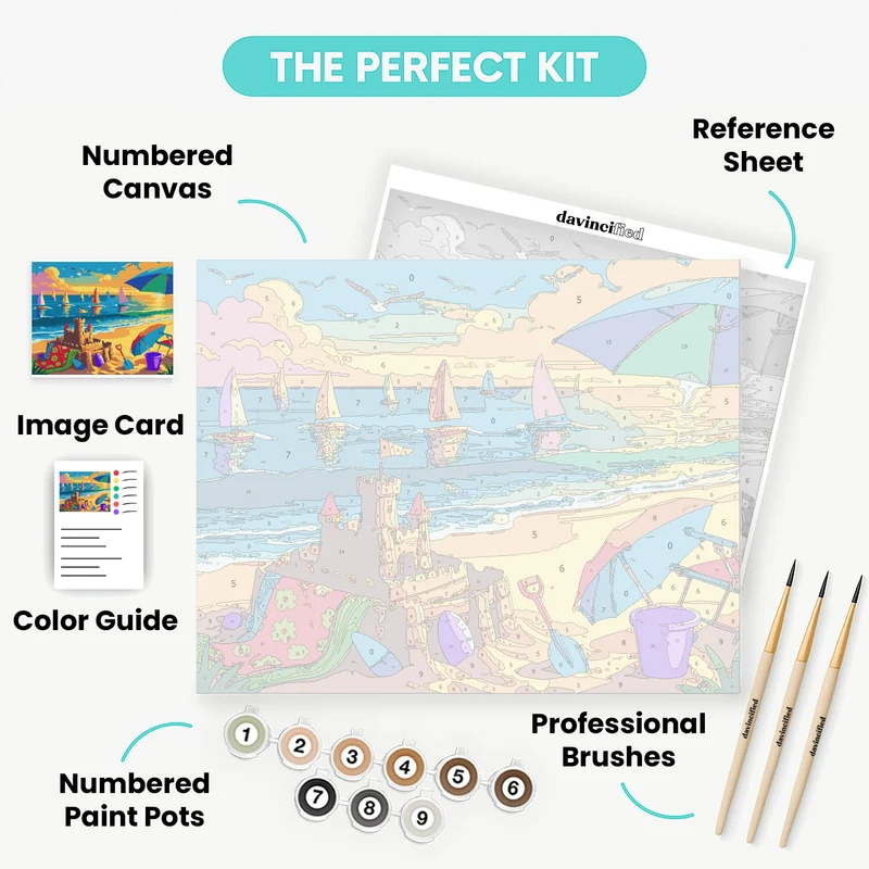Colorful Beach Day - Paint by Numbers Kit