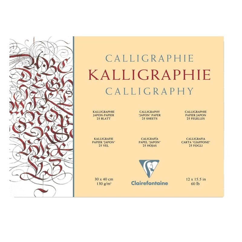 Kaligrafický blok CLAIREFONTAINE Ivory 130 g 25 listov – 24 × 30 cm