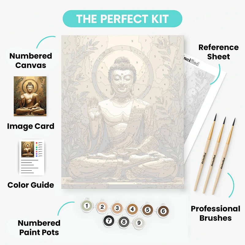 Golden Buddha Statue - Paint by Numbers Kit
