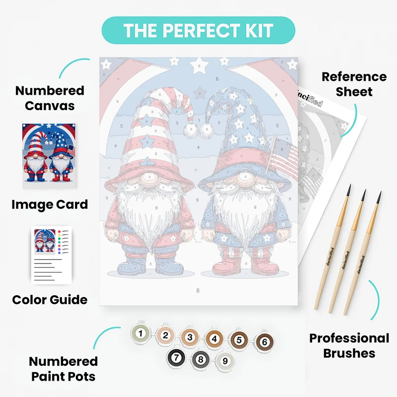 Patriotic Gnomes - Paint by Numbers Kit