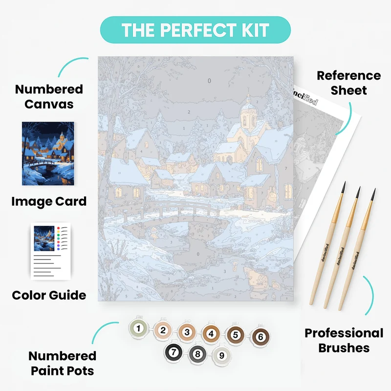 Winter Village Church - Paint by Numbers Kit