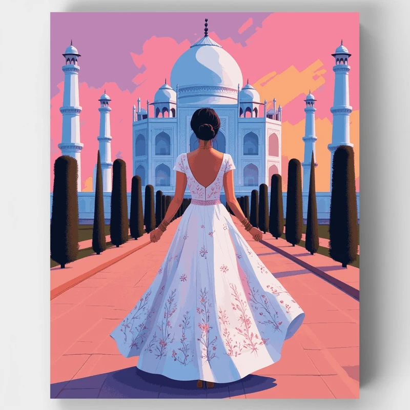 Taj Mahal Elegance - Paint by Numbers Kit