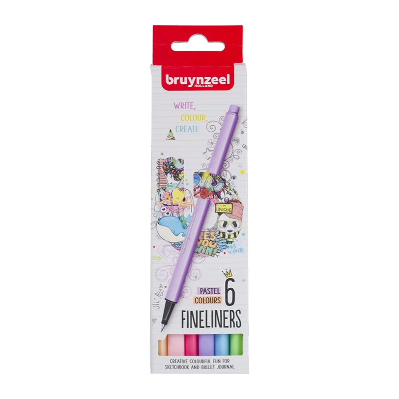 Sada finelinera Bruynzeel pastelne boje – 6 kom / 0,4 mm