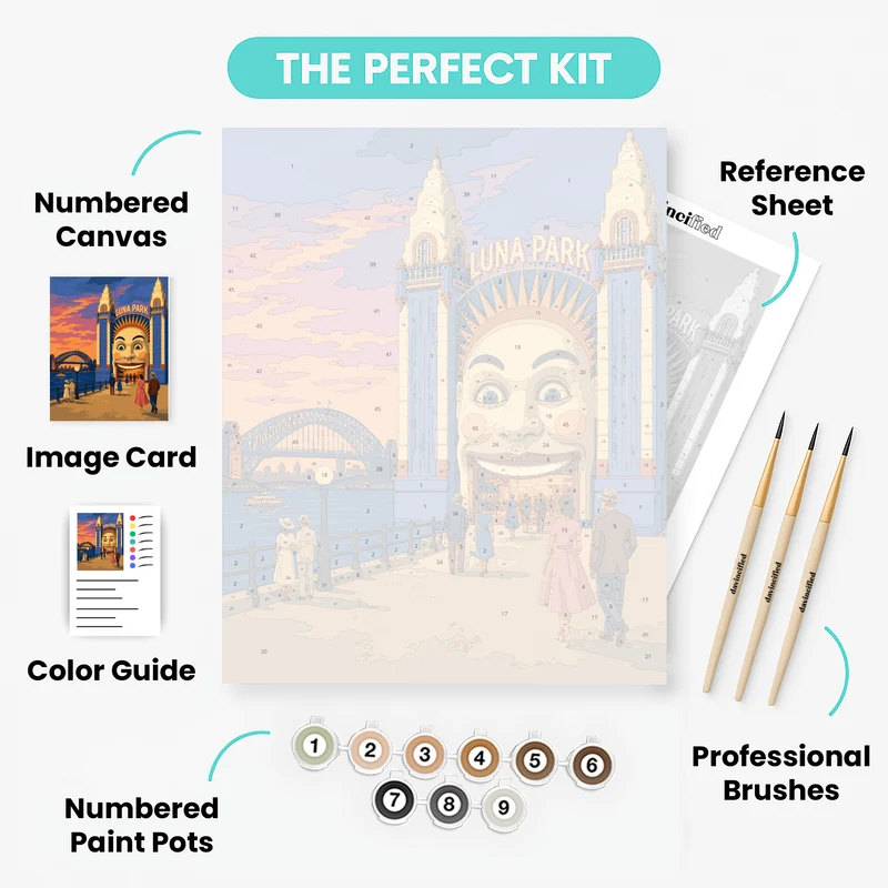 Luna Park Grinning Gate - Paint by Numbers Kit