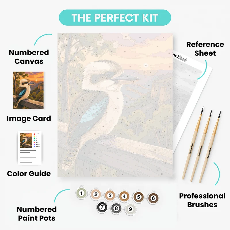 Kookaburra at Sunset - Paint by Numbers Kit