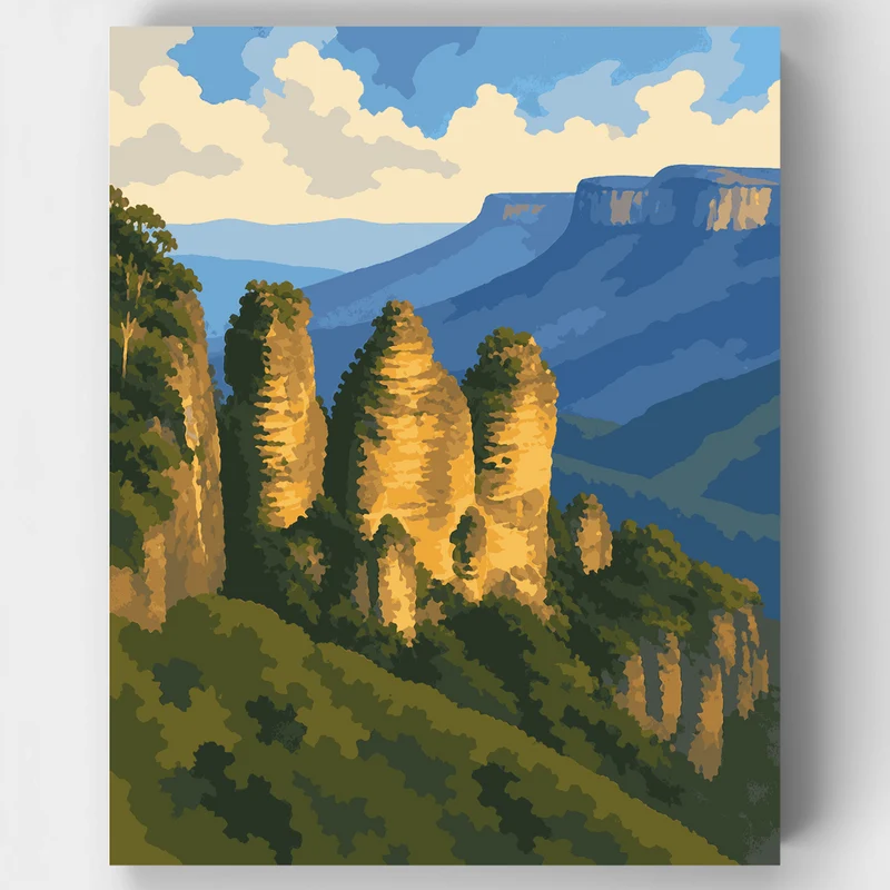 Three Sisters Blue Mountains - Paint by Numbers Kit