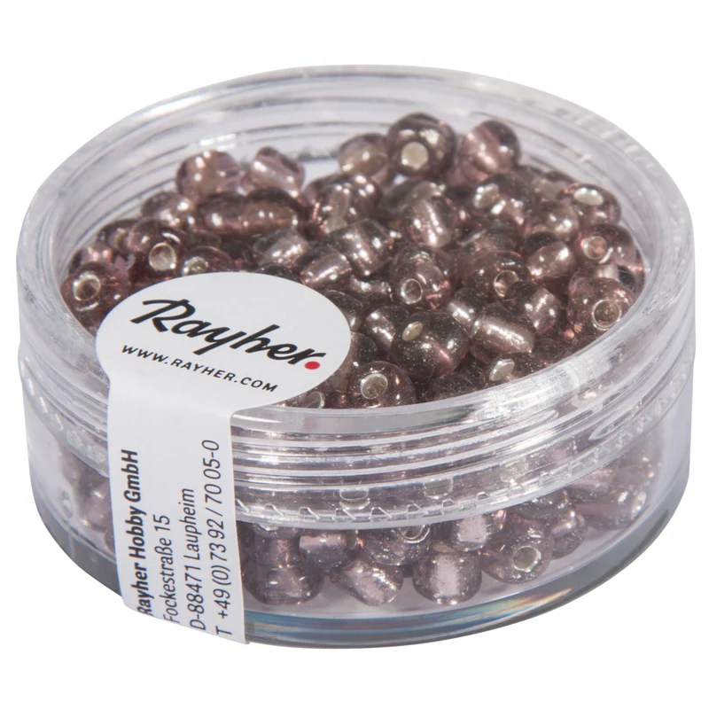 Rocailles, 4 mm ø, mit Silbereinzug