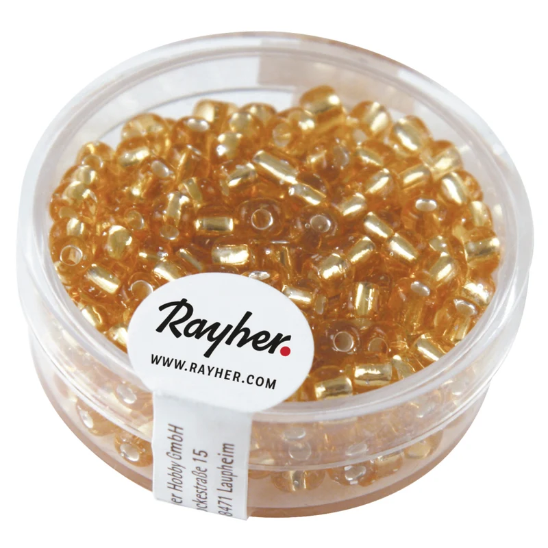 Rocailles, 4 mm ø, mit Silbereinzug
