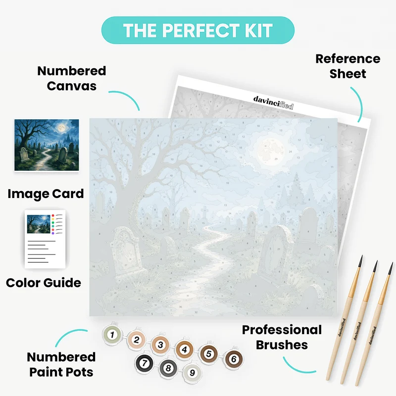 Foggy Cemetery Path - Paint by Numbers Kit