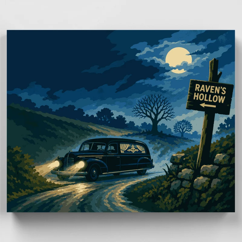 Raven's Hollow Hearse - Paint by Numbers Kit
