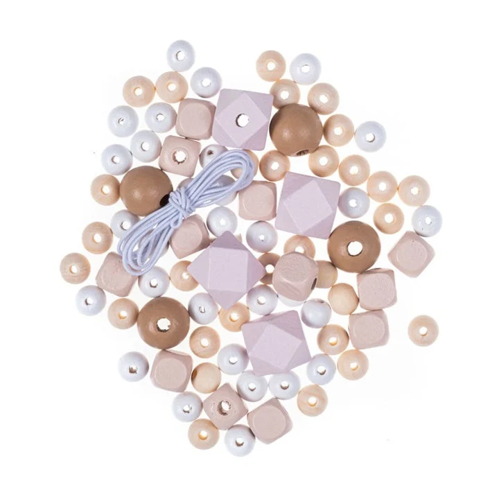 Colored Wooden Beads 80 pcs