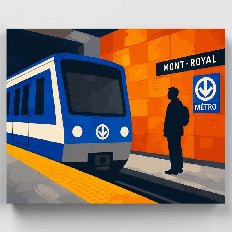 Mont-Royal Metro Platform - Paint by Numbers Kit