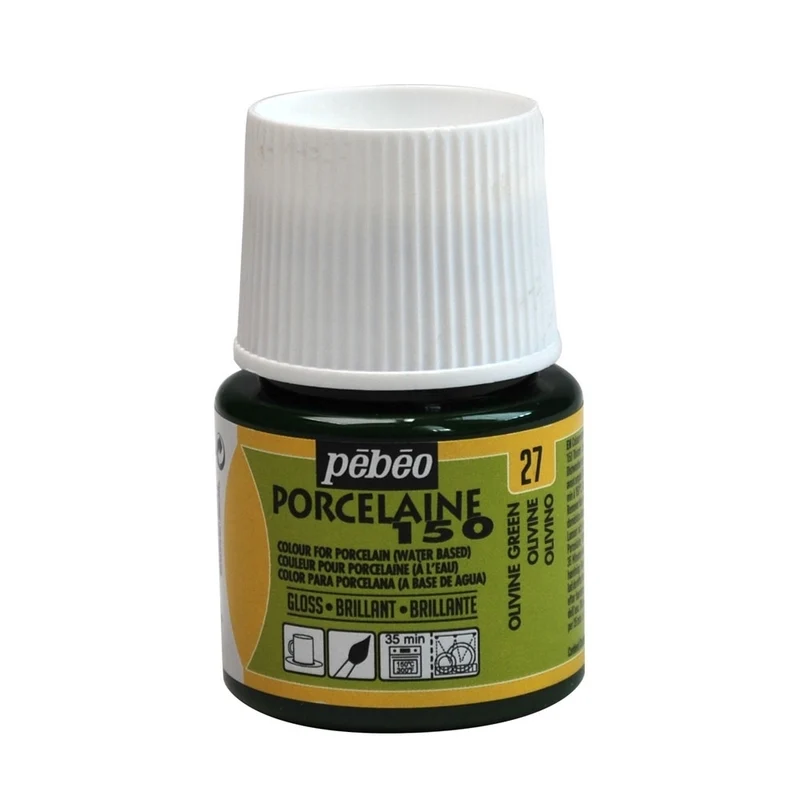 Pebeo - Porcelaine 150 Gloss Paint - Olivine Green - 45ml