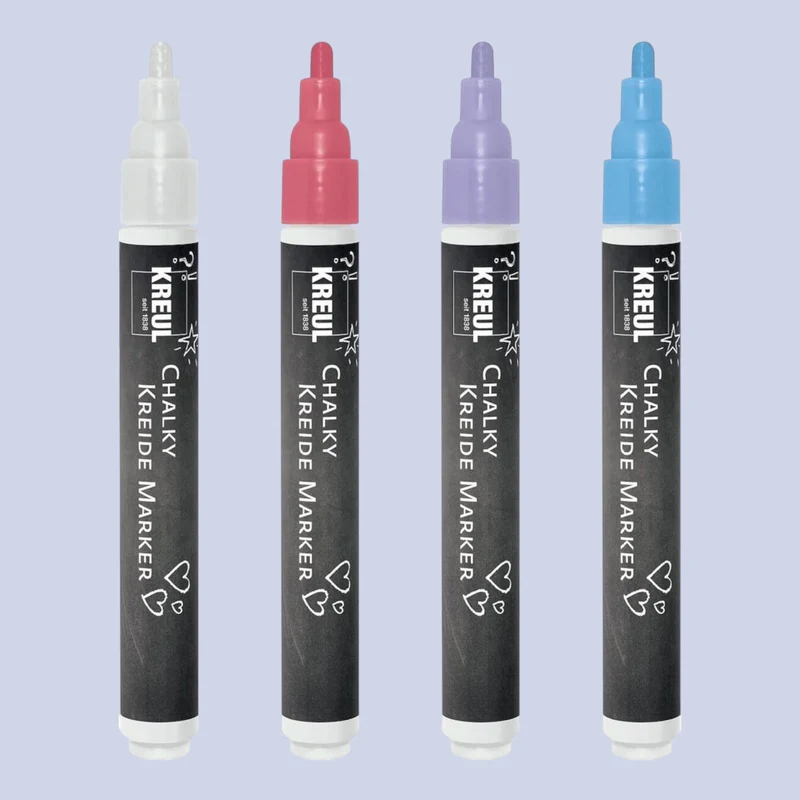 Kreul Chalky Kreidemarker Medium, 4 Stück, 3 mm, Bunt