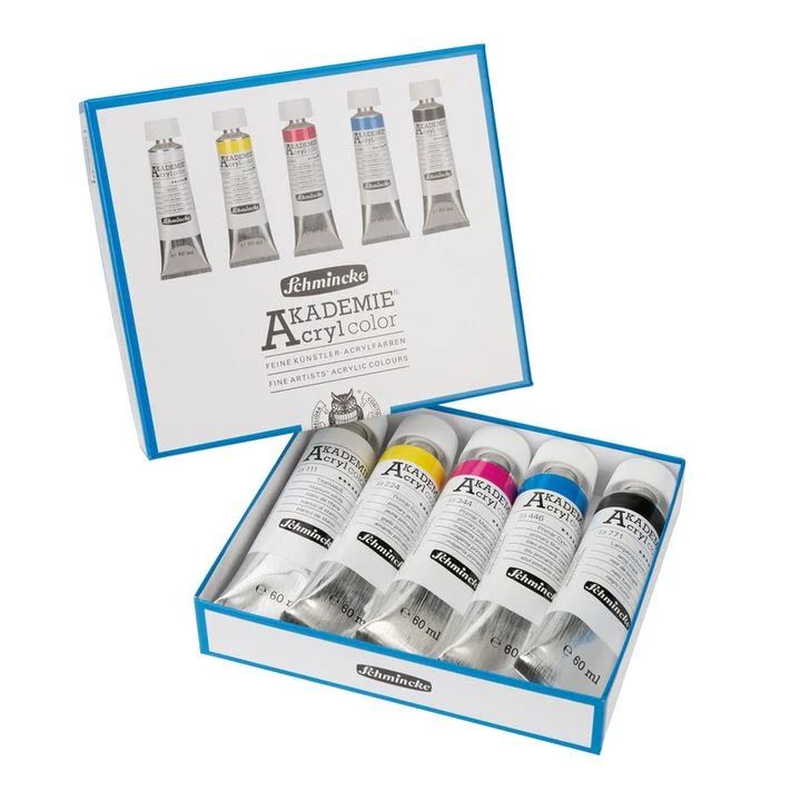 Schmincke AKADEMIE Acrylic Paint Set in Tubes, 5 x 60 ml