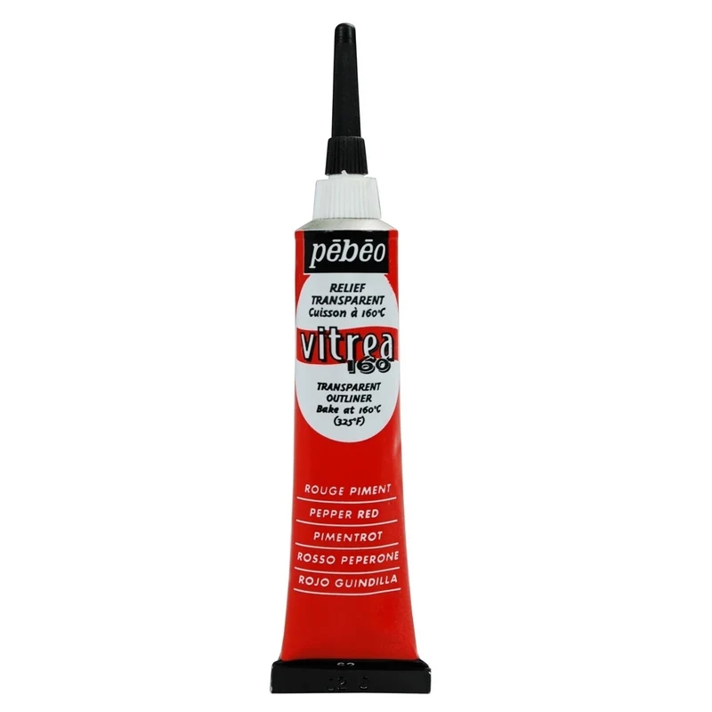 Pebeo - Vitrea 160 - Glass & Tile Paint - Gloss Outliner - Pepper Red 20ml