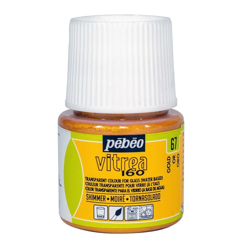 Pebeo - Vitrea 160 - Glass & Tile Paint - Shimmer - Gold - 45ml