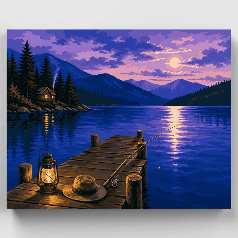 Twilight Fishing Dock - Paint by Numbers Kit