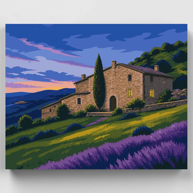 Cypress at Blue Hour - Paint by Numbers Kit