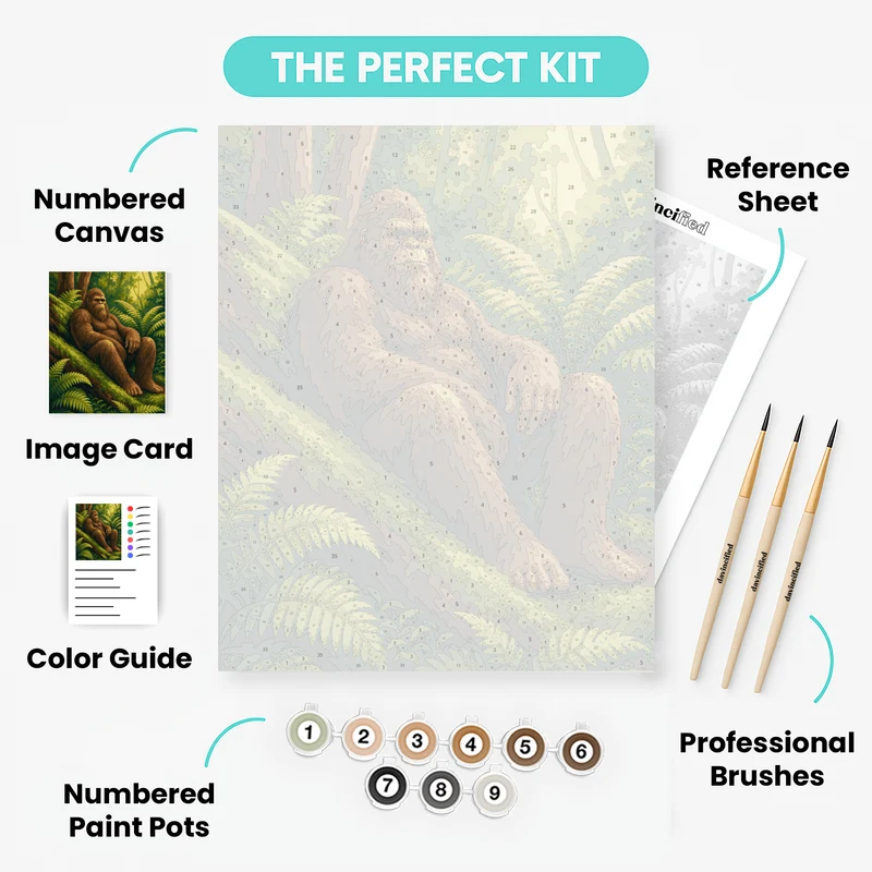 Bigfoot in the Fern Glade - Paint by Numbers Kit