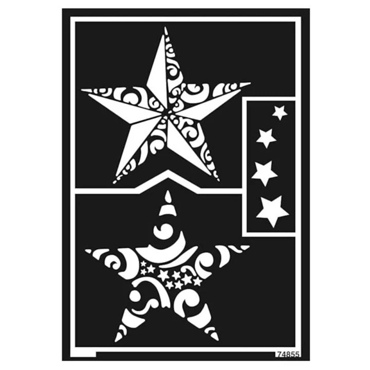 Self-Adhesive Christmas Star Stencil A5