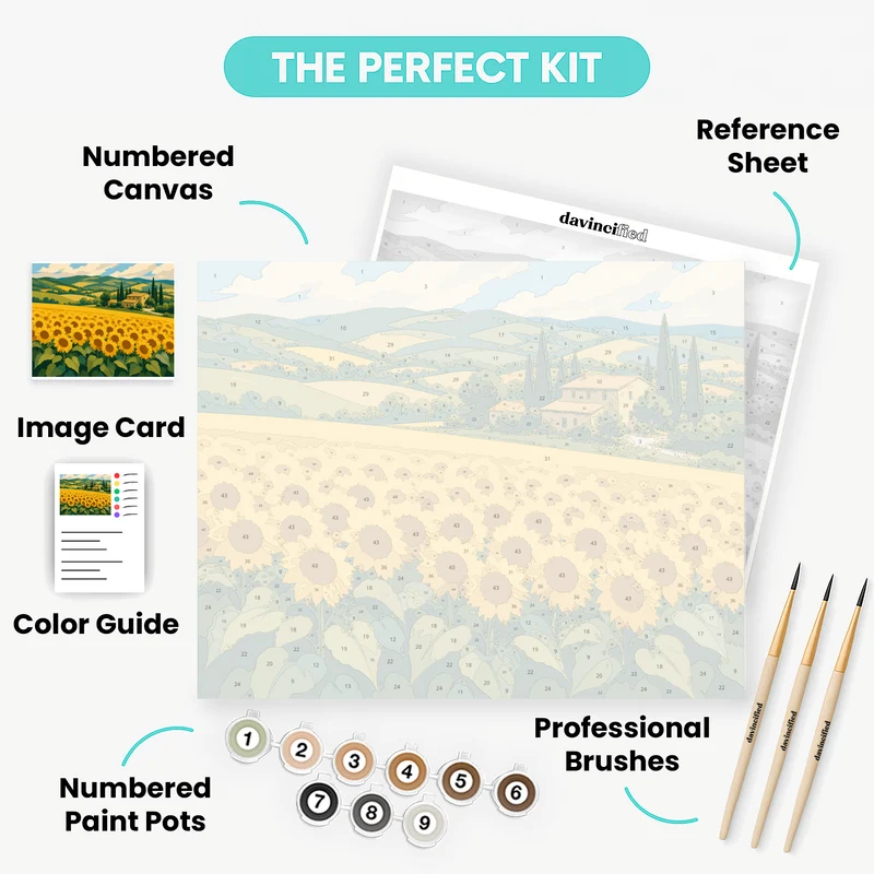Golden Sunflower Farmhouse - Paint by Numbers Kit