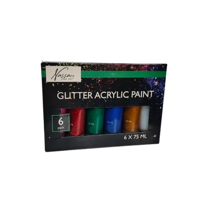 Nassau Acrylic Paint Set, 6x75 ml, Glitter