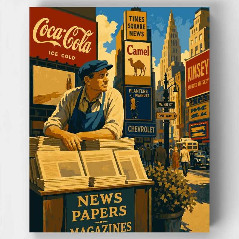 Times Square Newsstand - Paint by Numbers Kit