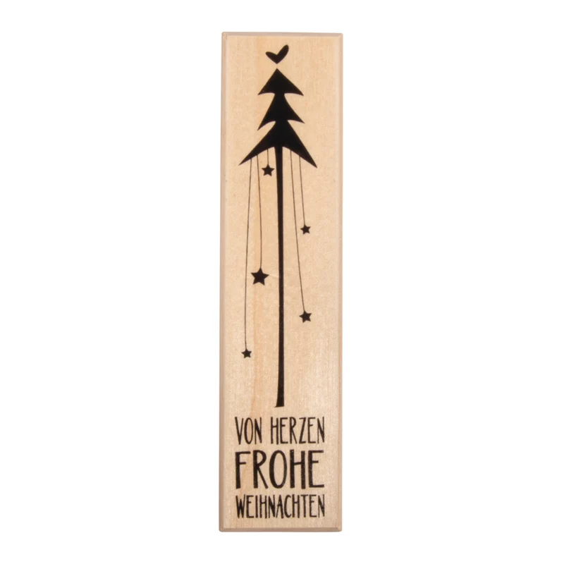Stempel lang Von Herzen Frohe Weihnachten mit Tannenbaum
