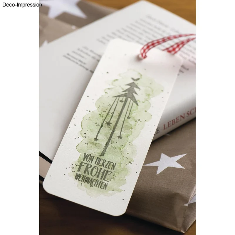 Stempel lang Von Herzen Frohe Weihnachten mit Tannenbaum