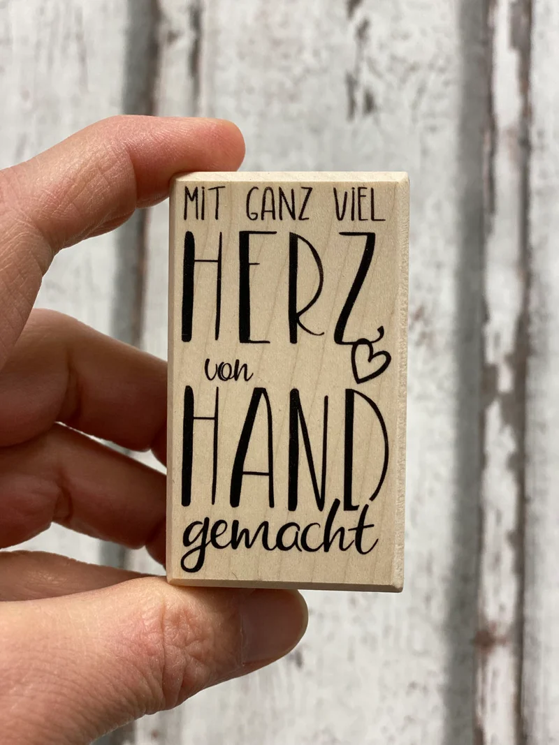 Stempel Holz mit ganz viel Herz von Hand gemacht