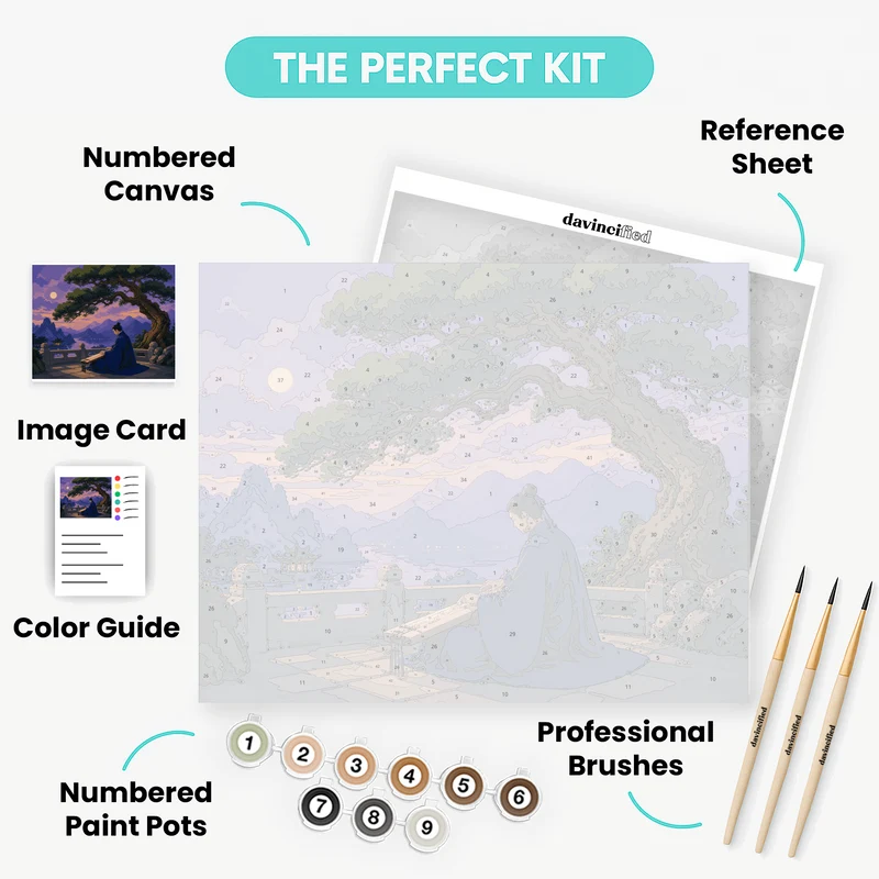 Guqin Player at Dusk - Paint by Numbers Kit
