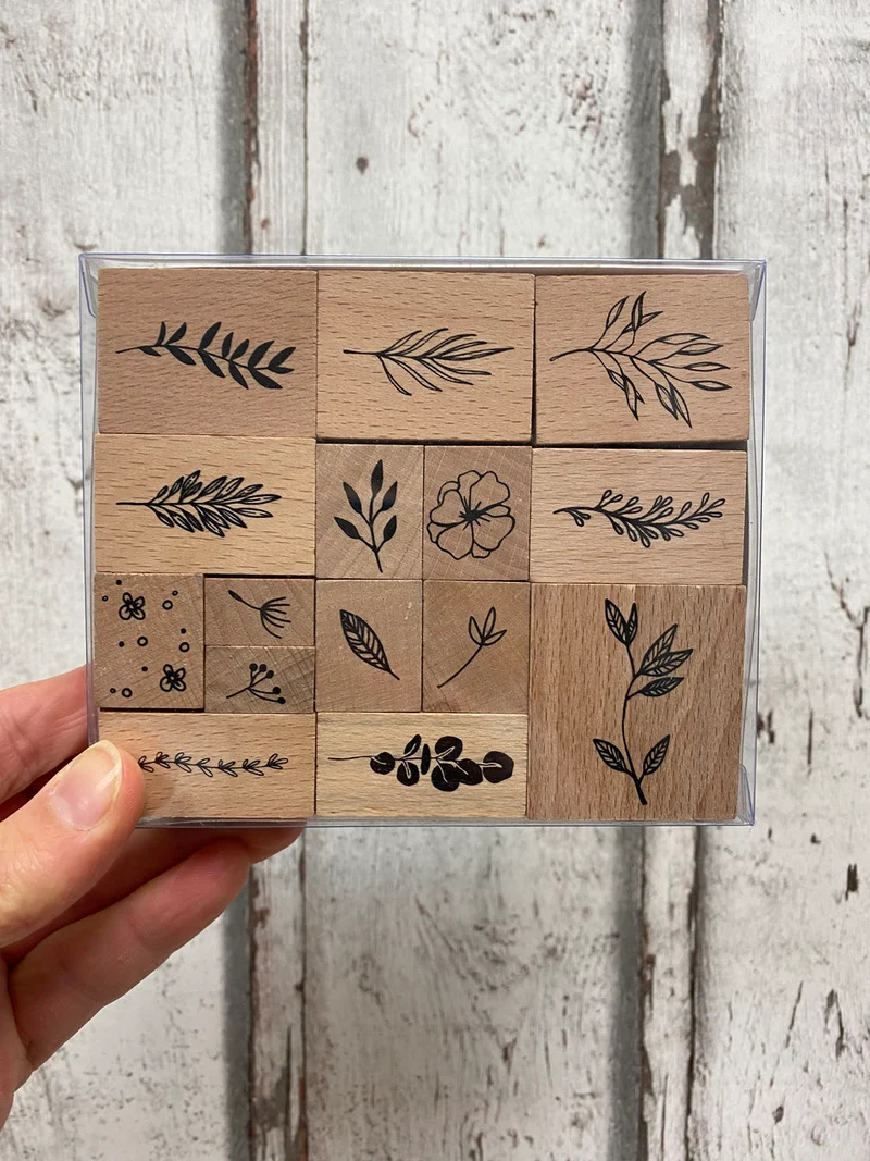 Stempelsets Heyda - Naturmotive mit Zweigen, Blüten und Tieren