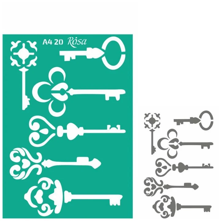Rosa Talent Self-Adhesive Stencil A4, Pattern No. 20