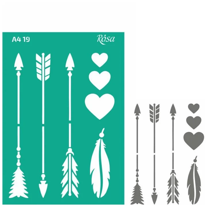 Rosa Talent A4 Self-Adhesive Stencil, Pattern No. 19