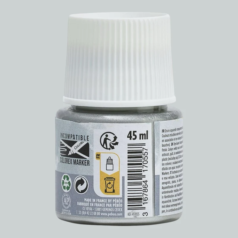 Pebeo Colorex Inks - Silver, 45 ml