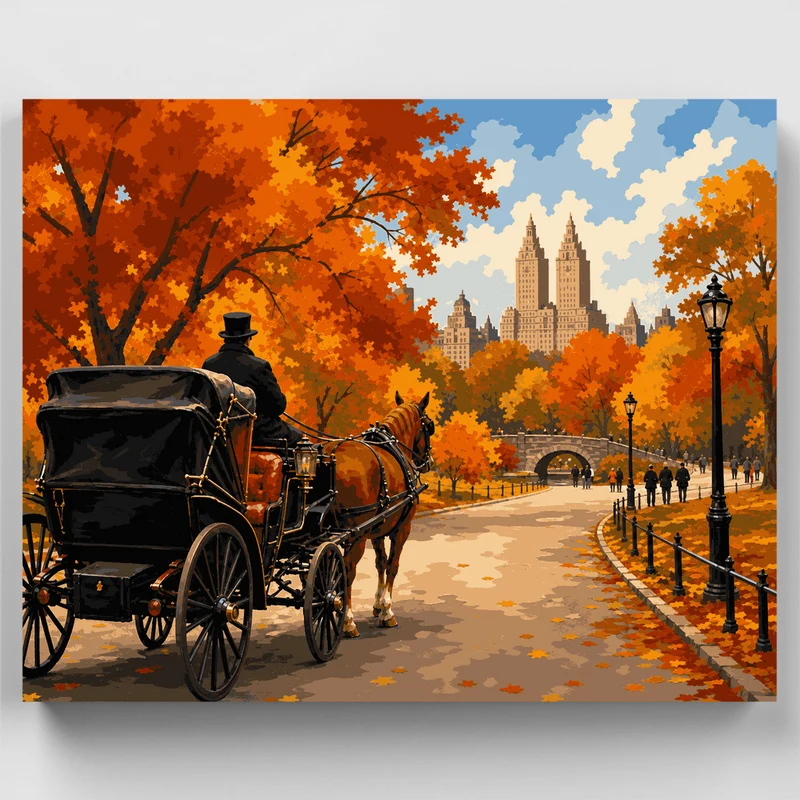 Central Park Carriage Ride - Paint by Numbers Kit