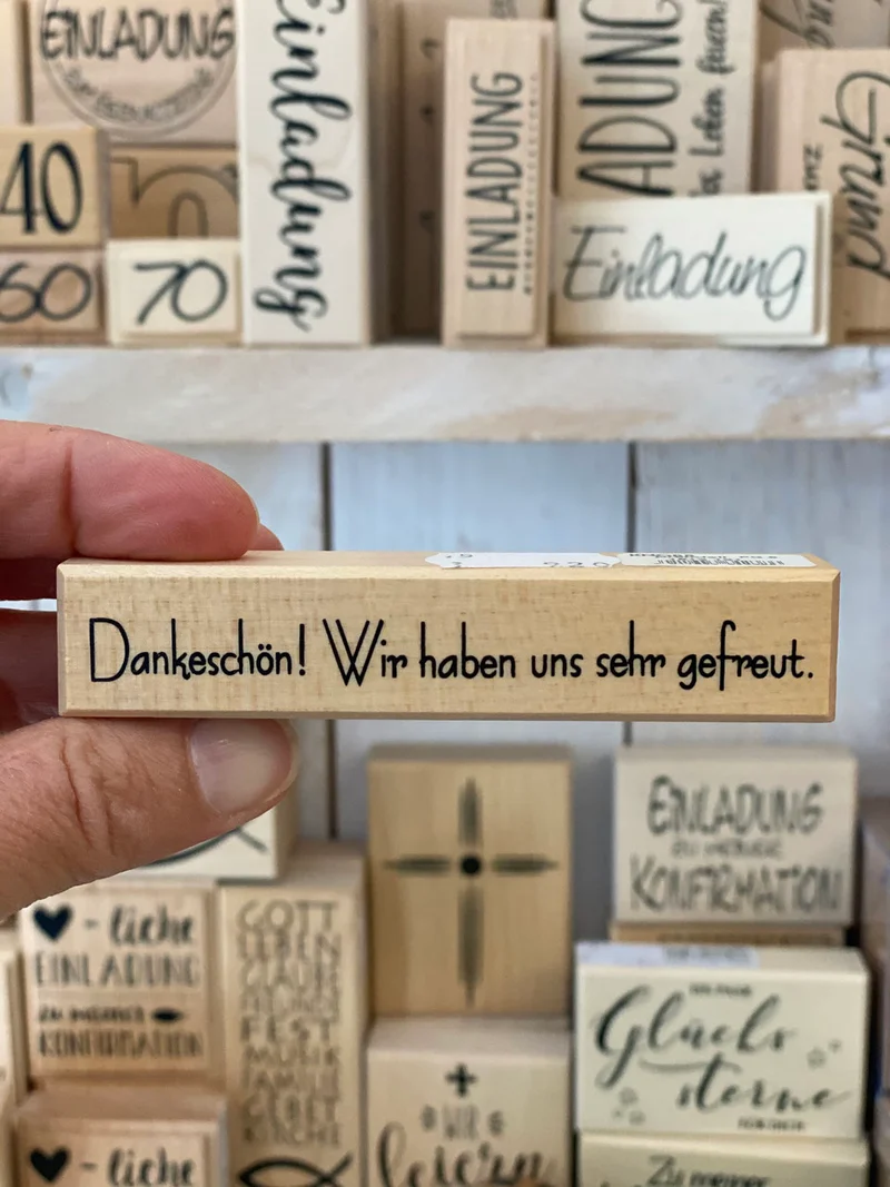Stempel Dankeschön! Wir haben uns sehr gefreut.