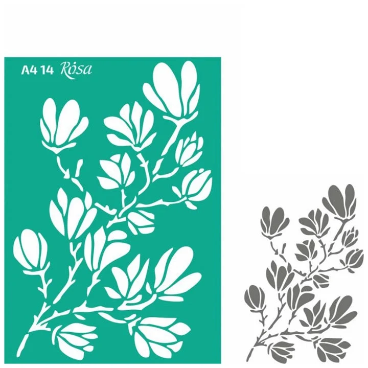 Rosa Talent Self-Adhesive Stencil A4, Pattern No. 14