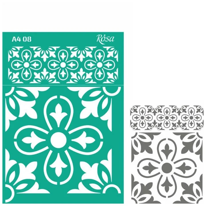 Rosa Talent A4 Self-Adhesive Stencil, Pattern No. 08