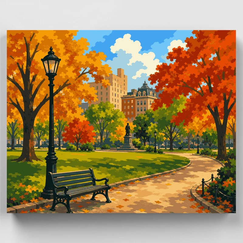 Rittenhouse Square Autumn - Paint by Numbers Kit