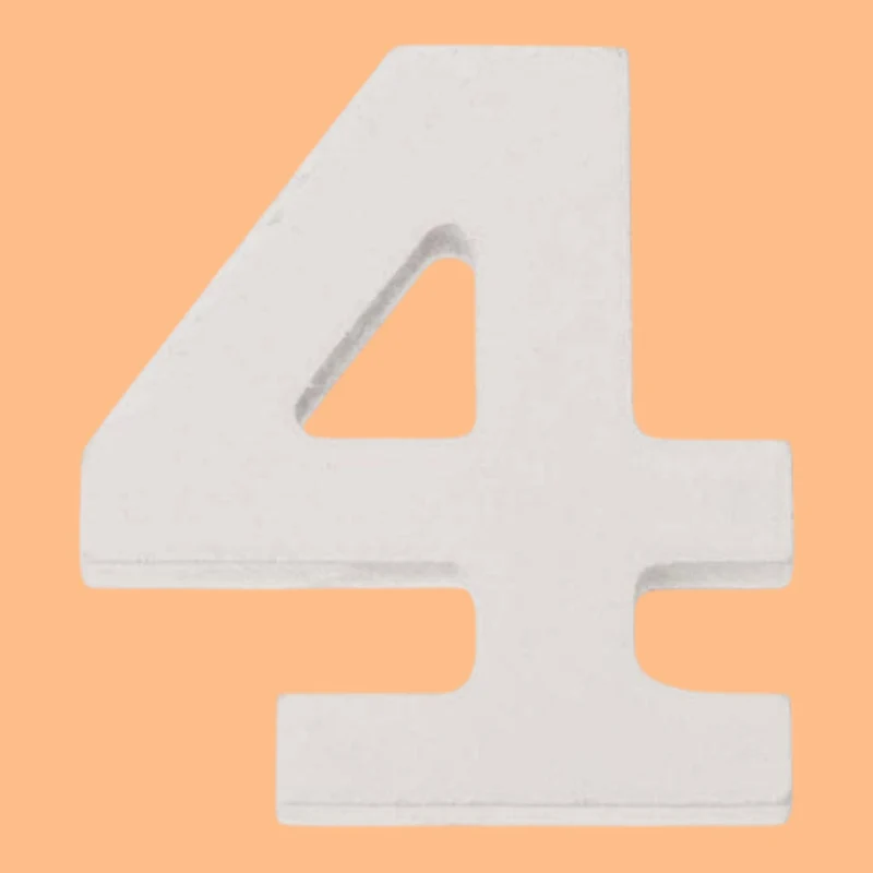 Glorex Zahl 4 MDF 5,5x0,9cm