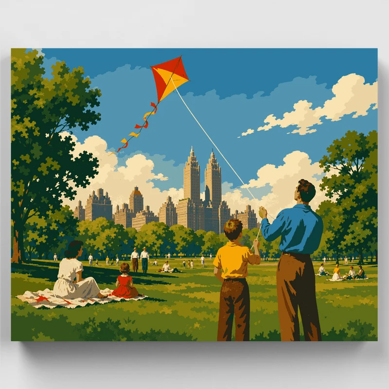 Central Park Kite Day - Paint by Numbers Kit