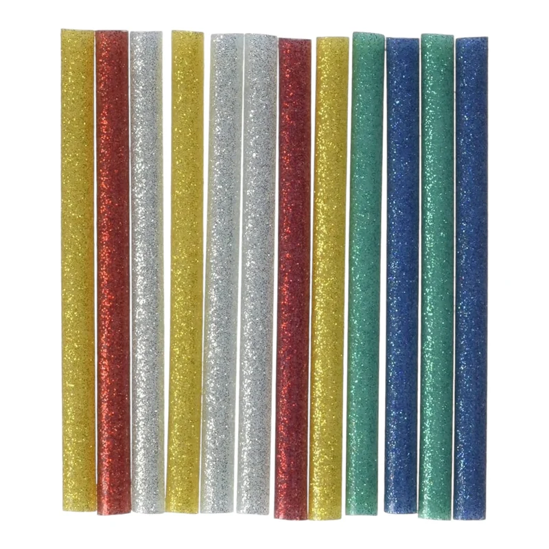 Rayher Glitter-Klebesticks, 7mm / 100mm, Für Heißklebepistole, 12 Stück